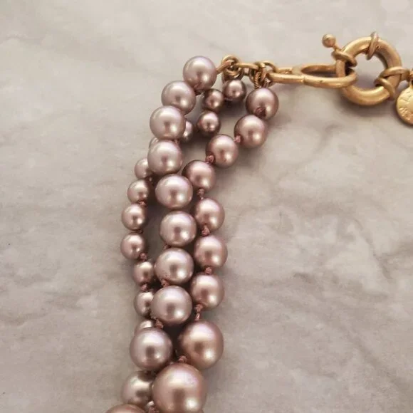 🍾 Rare HTF Vintage J.Crew Gold Pearl Twisted Statement Wedding Twisted Hammock - Picture 2 of 12